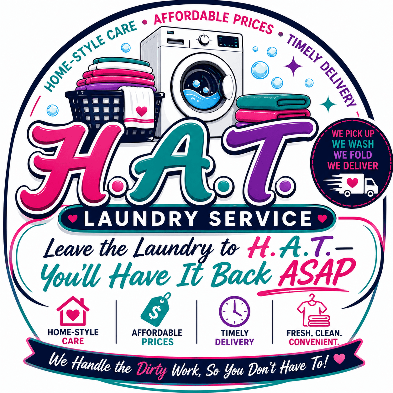 H. A. T. Laundry Service. logo